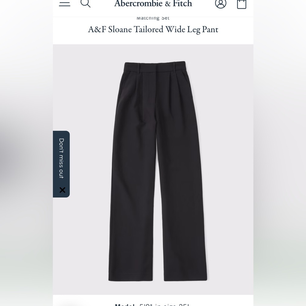 Abercrombie & Fitch Black Tailored Pants